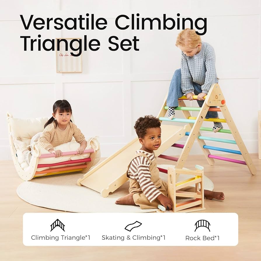 Amazon.com: Tiny Land Pikler Triangle Set, 7-in-1 Foldable